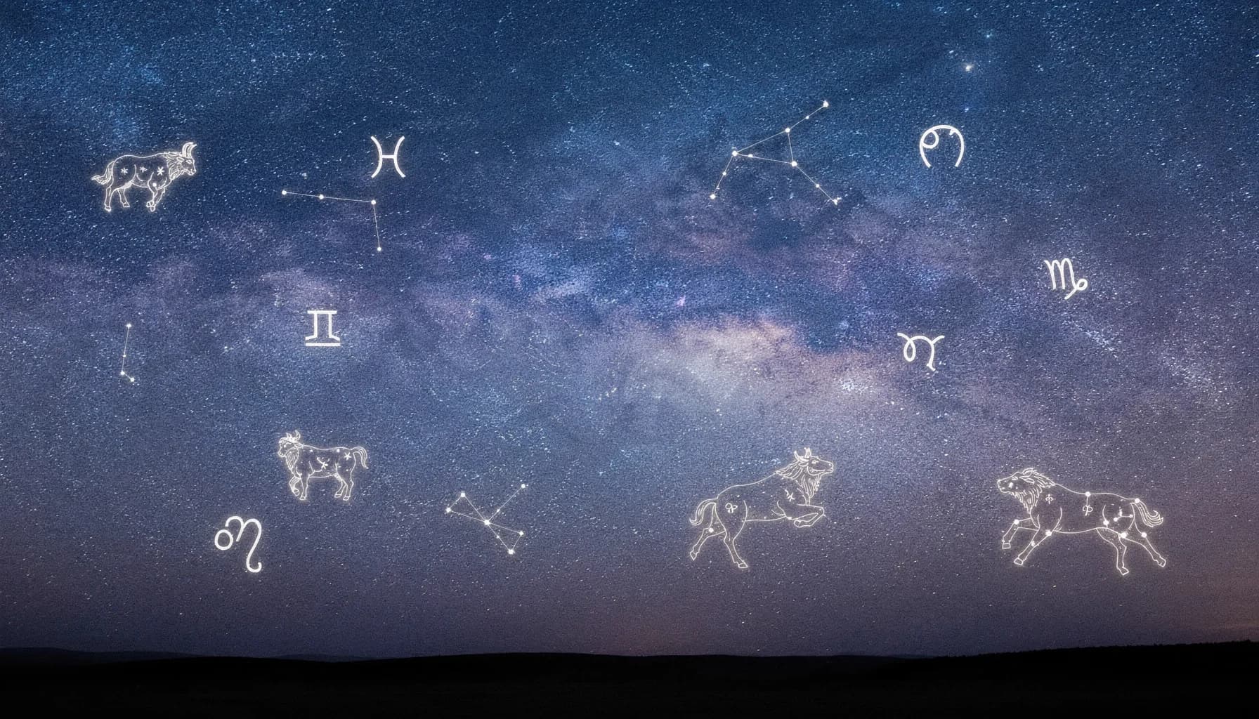 Astrologie – Nachthimmel mit Sternenkonstellationen